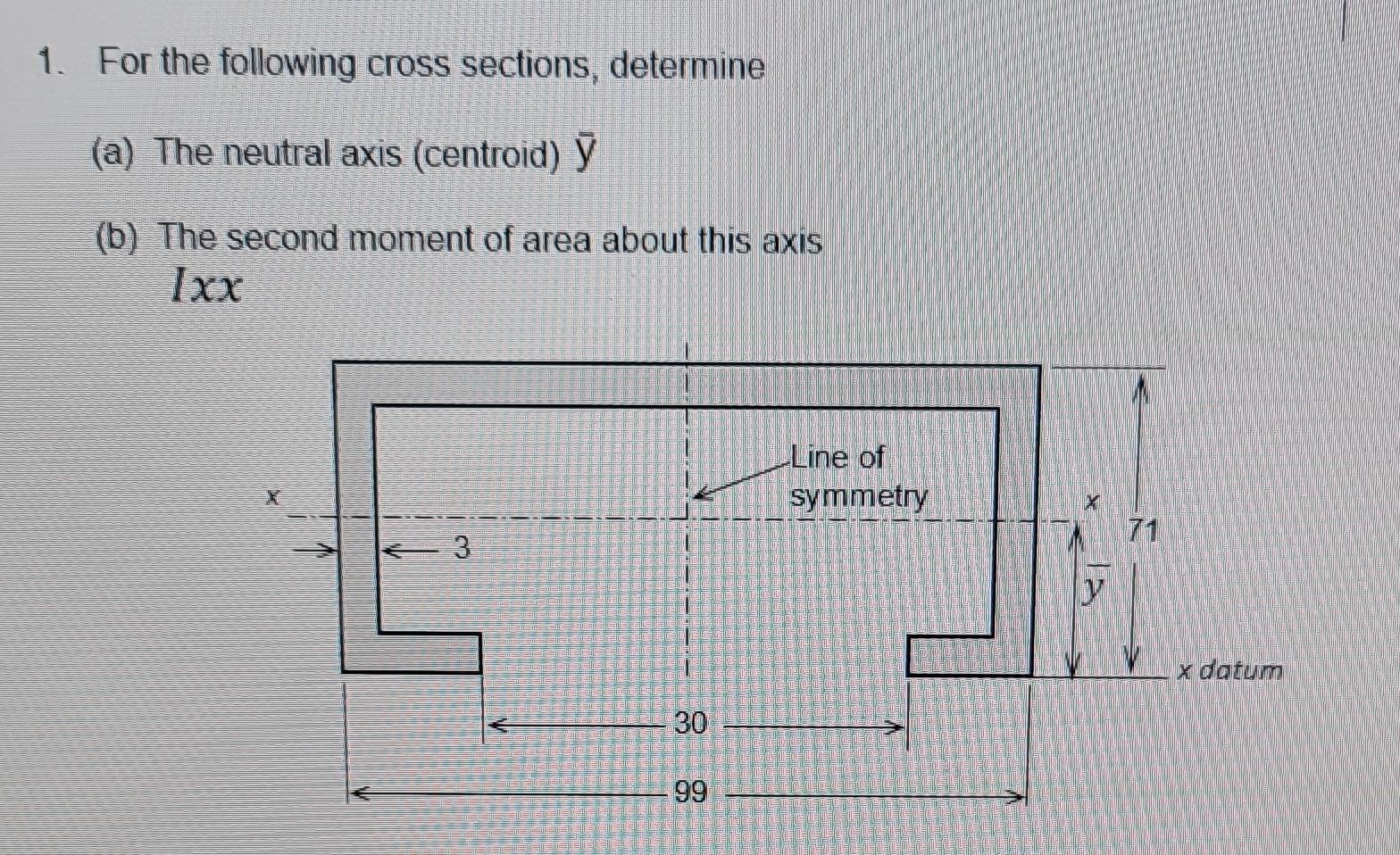 Solved 1. For The Following Cross Sections, Determine (a) | Chegg.com