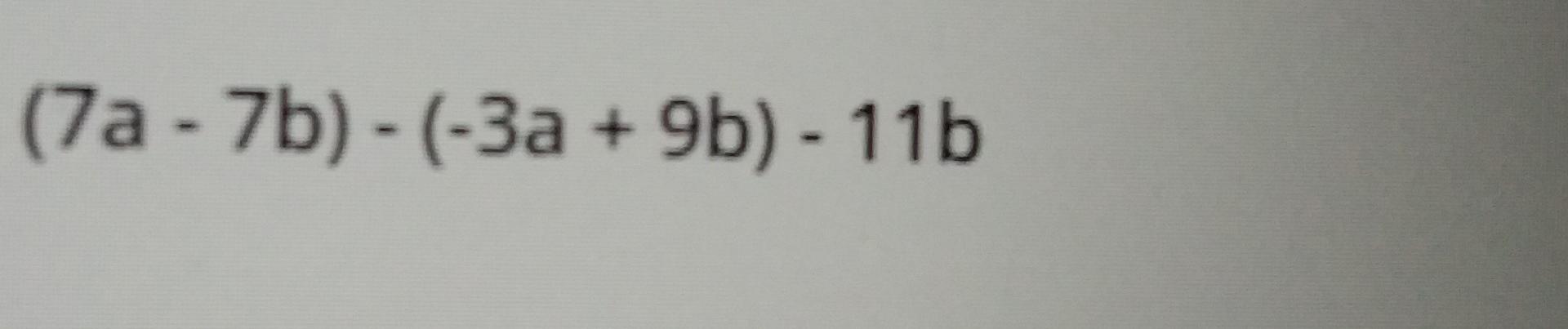 7 3a b )- 20a 7b