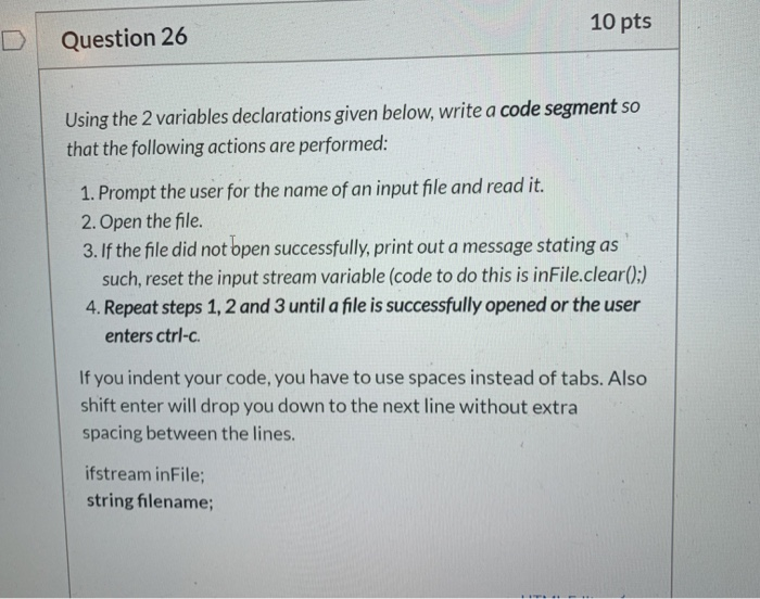 Solved 10 Pts Question 26 Using The 2 Variables Declarations | Chegg.com