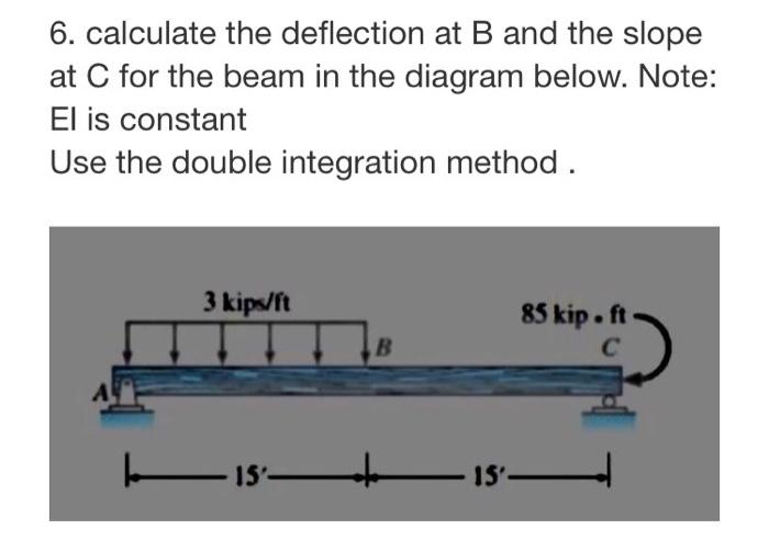 Solved 6. Calculate The Deflection At B And The Slope At C | Chegg.com