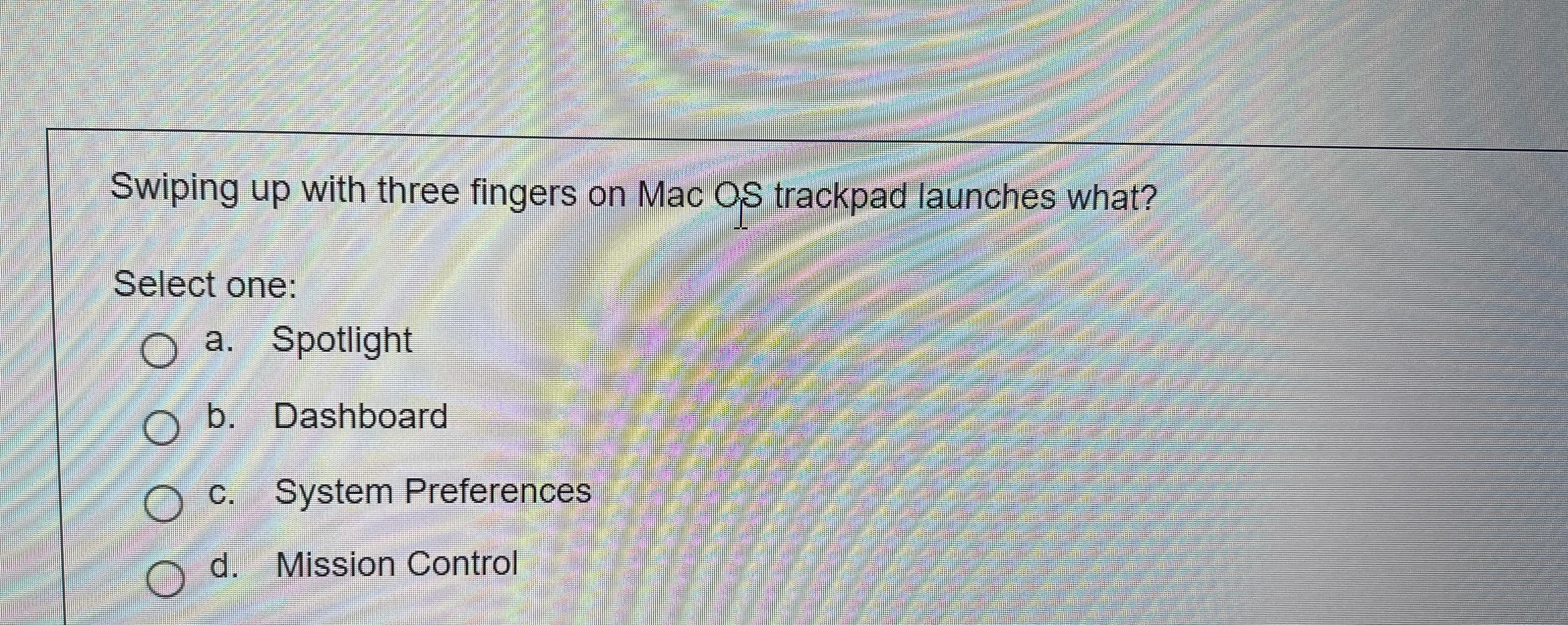 Solved Swiping up with three fingers on Mac OS trackpad