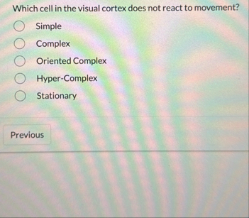 Solved Which cell in the visual cortex does not react to | Chegg.com