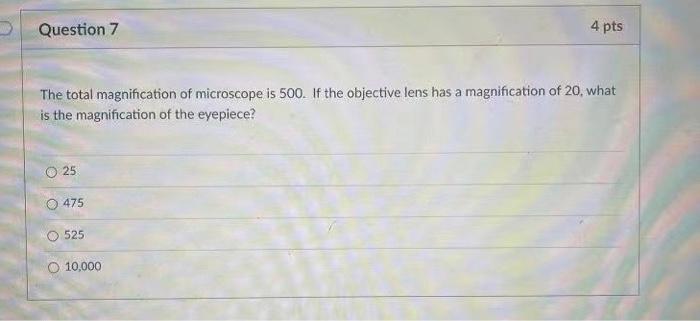 Solved The total magnification of microscope is 500 . If the | Chegg.com