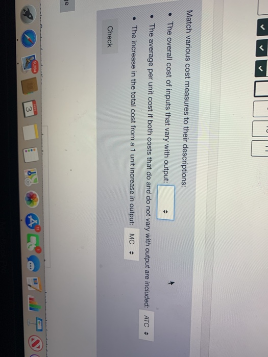 Solved Match various cost measures to their descriptions •