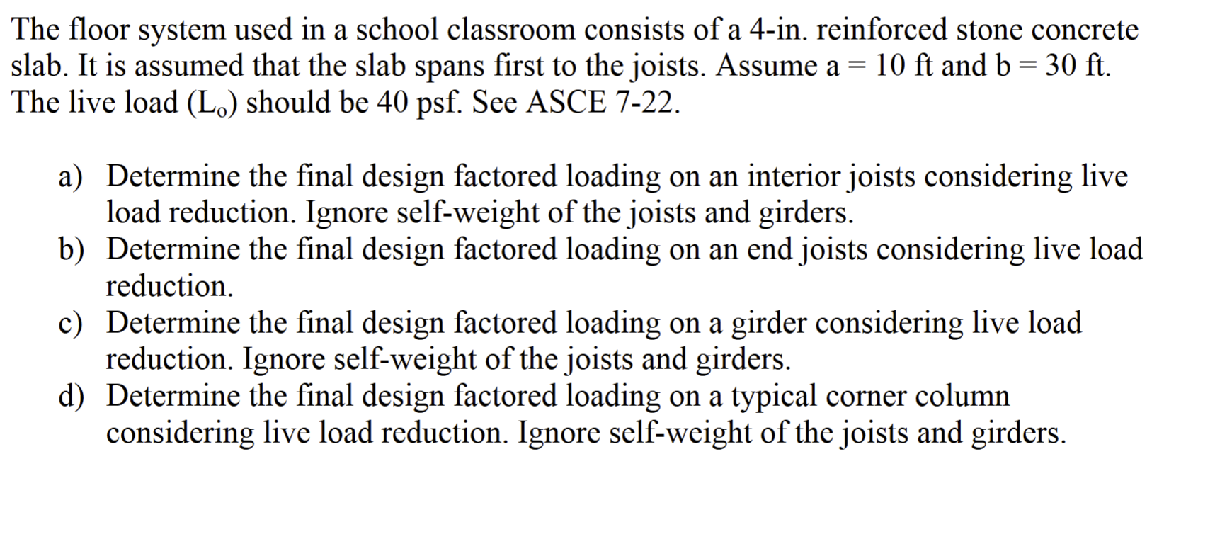 Solved The floor system used in a school classroom consists | Chegg.com