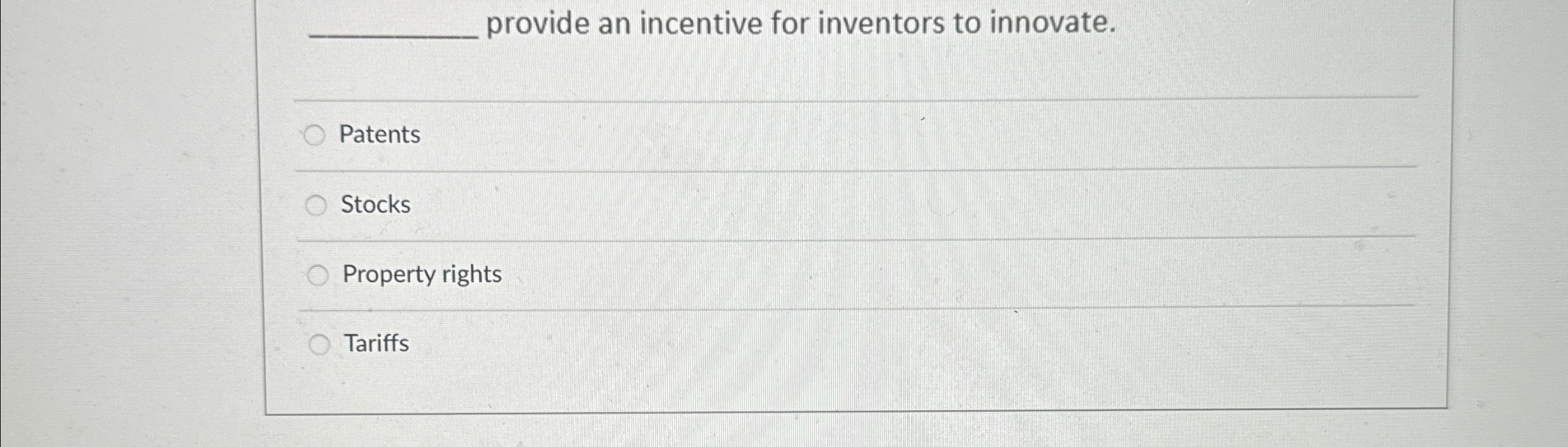 Solved provide an incentive for inventors to | Chegg.com