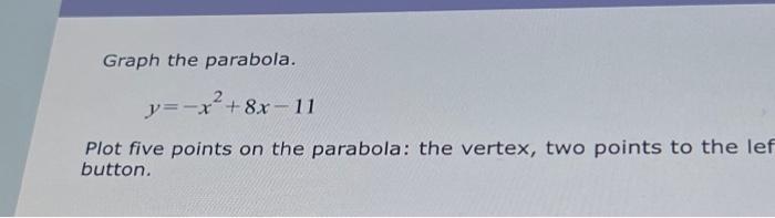 graph the parabola y x 2 6x 11