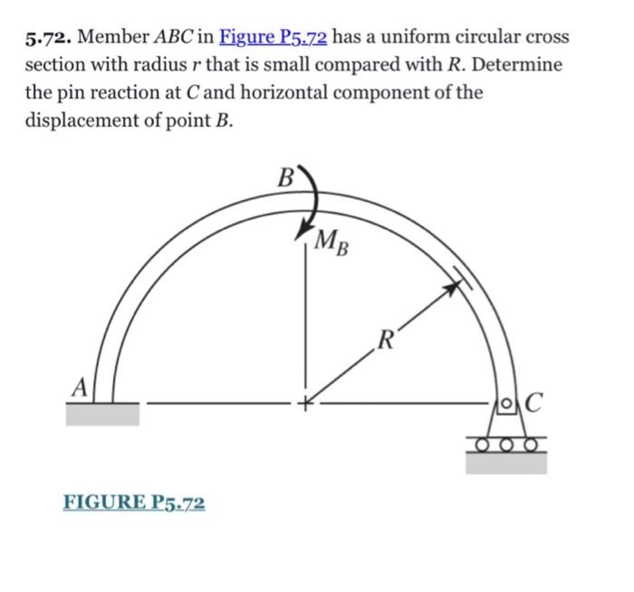 Solved 5.72. Member ABC in Figure P 5.72 has a uniform | Chegg.com