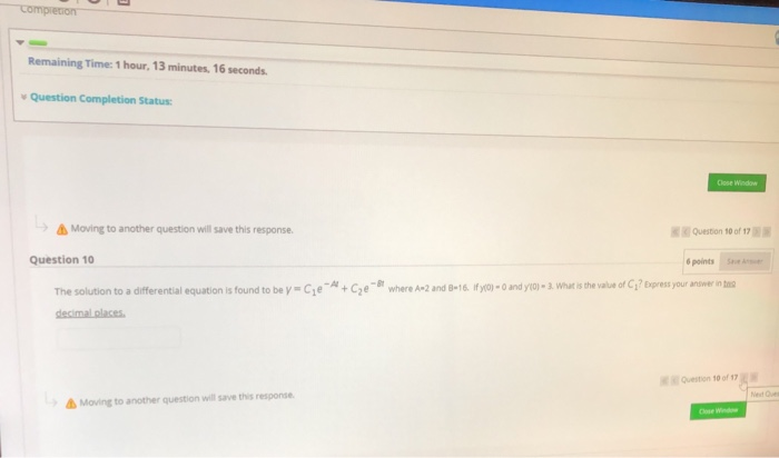 Solved Completion Remaining Time: 1 hour, 13 minutes, 16 | Chegg.com