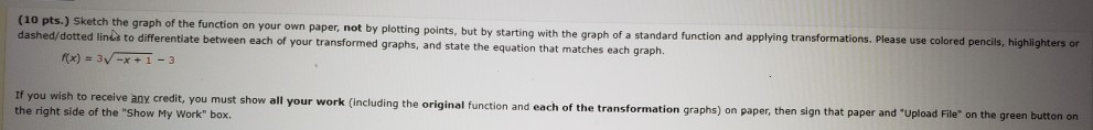 Solved (10 pts.) Sketch the graph of the function on your | Chegg.com