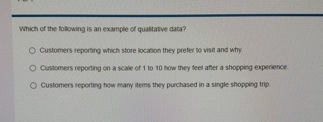 Solved Which of the following is an example of qualitative | Chegg.com