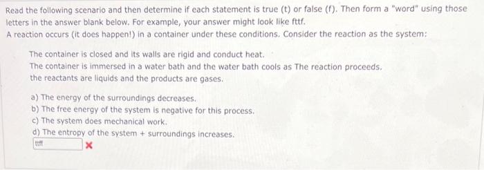 Solved Read the following scenario and then determine if | Chegg.com