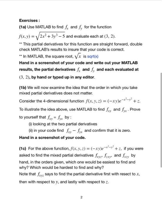 MA1024 Lab 2 : Max/Min Purpose : To explore the | Chegg.com