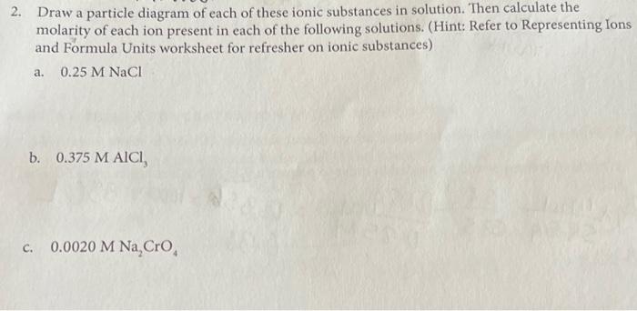 2. Draw a particle diagram of each of these ionic | Chegg.com