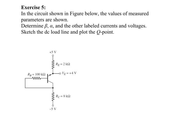 Solved Exercise 5: In the circuit shown in Figure below, the | Chegg.com
