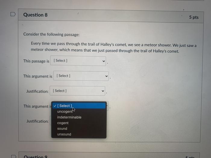 Solved Question 8 5 pts Consider the following passage: | Chegg.com