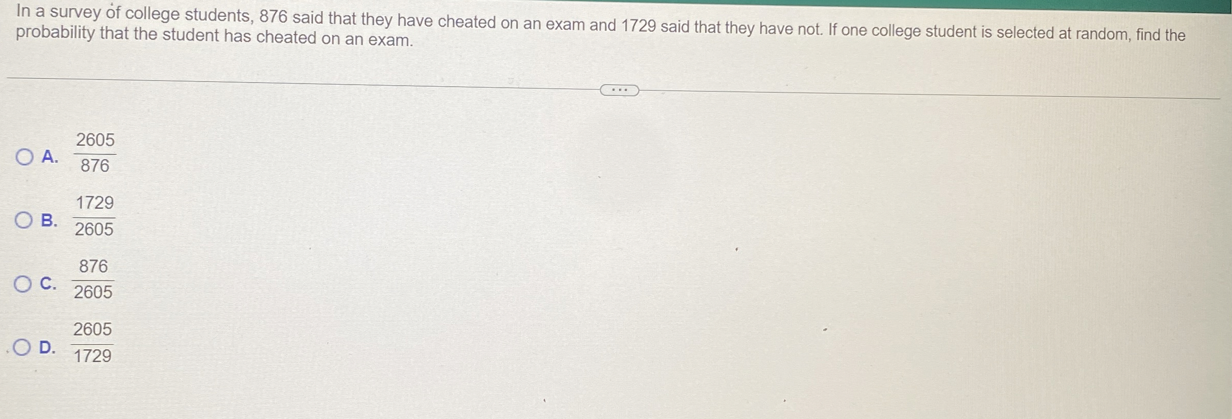 Solved In a survey of college students, 876 ﻿said that they | Chegg.com
