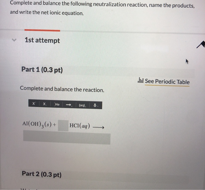 Solved Complete And Balance The Following Neutralization | Chegg.com