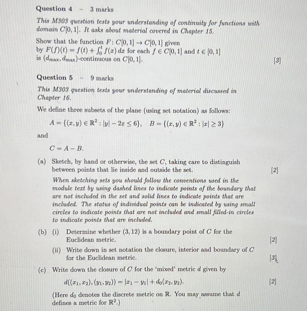 Solved Question 4 - 3 marks This MS0S question tests your | Chegg.com