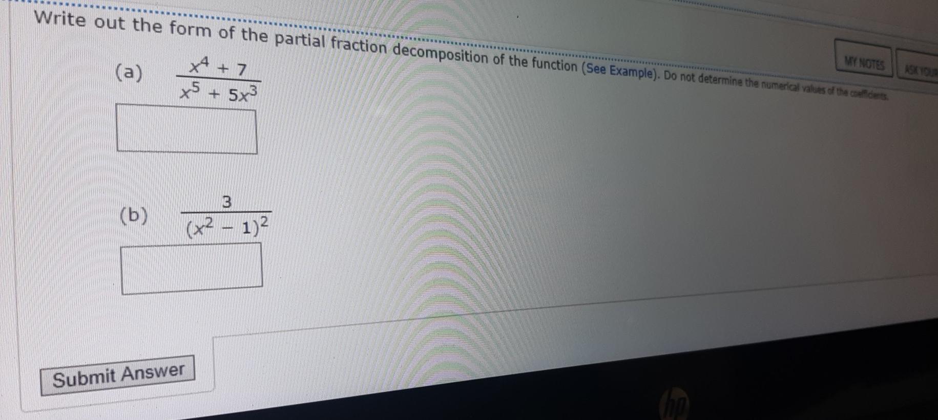 Solved Write out the form of the partial fraction | Chegg.com