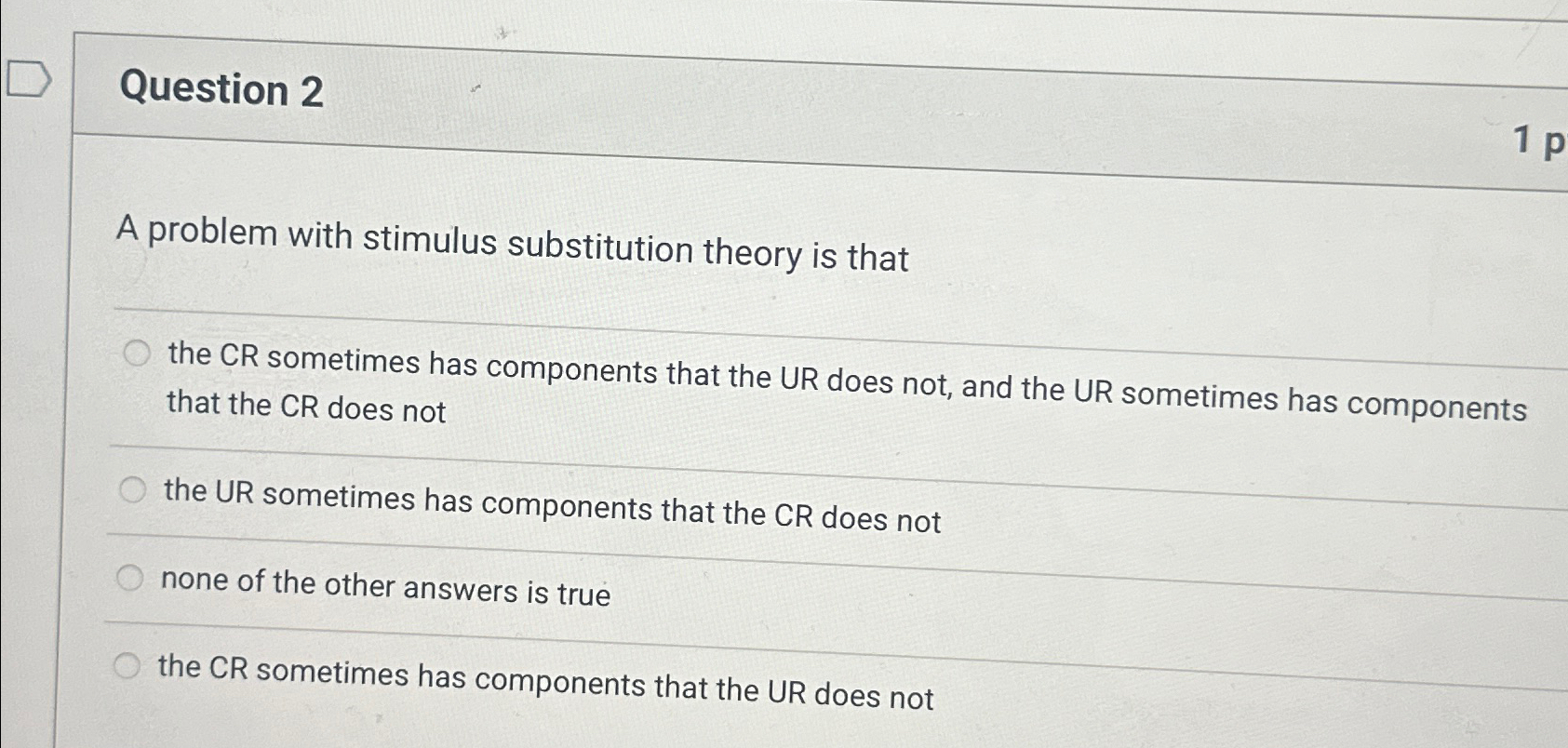 Solved Question 2A problem with stimulus substitution theory | Chegg.com