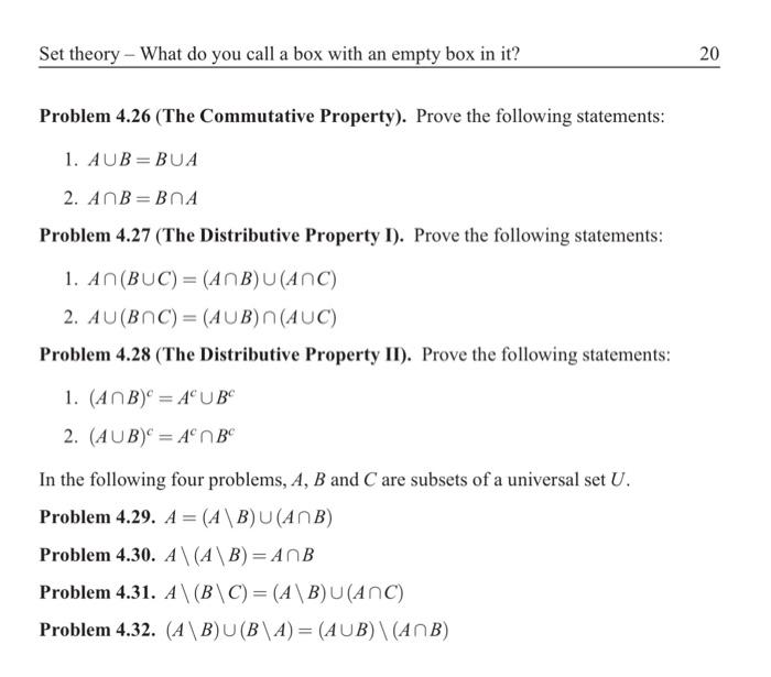 Solved sets (set operations)discrete math4.21, 4.22, 4.23, | Chegg.com