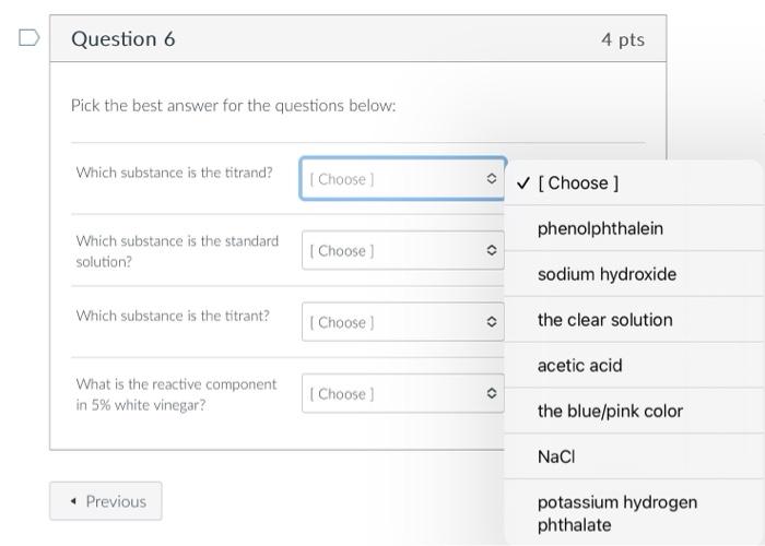 Solved Pick the best answer for the questions below