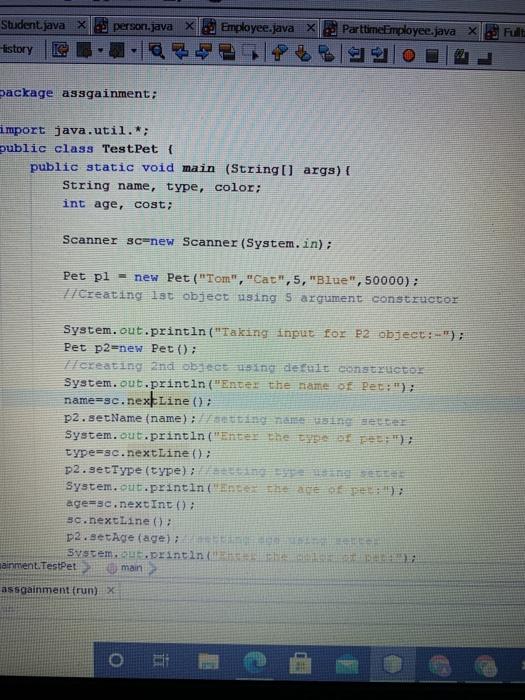 Solved Part-3 (Abstract Class and Interface) Consider the | Chegg.com