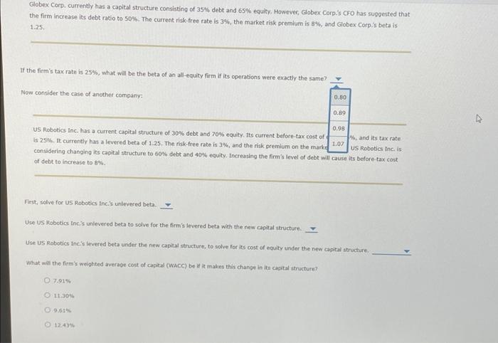 Solved 4. Determining The Optimal Capital Structure | Chegg.com