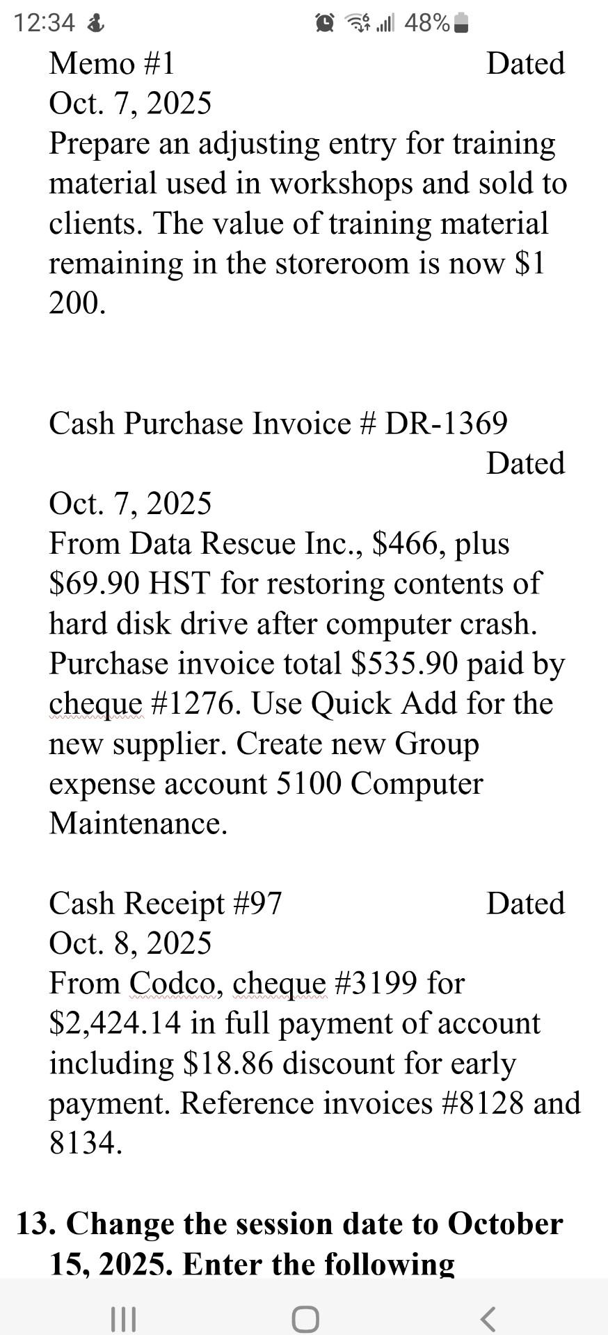 Sales Invoice \8133 Dated Oct. 2, 2025 To