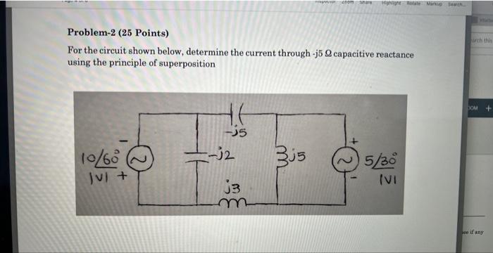 Solved Problem-2 (25 Points) For the circuit shown below, | Chegg.com