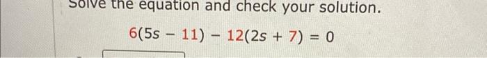 Solved solve the equation and check your solution. | Chegg.com