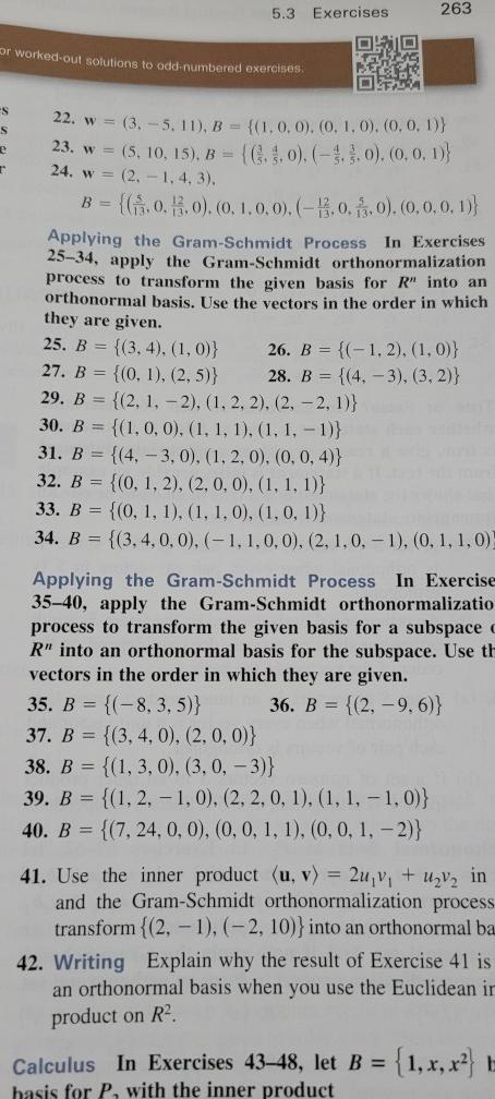 Solved A Show That The Set Of Vectors In R Is Ortho Chegg Com