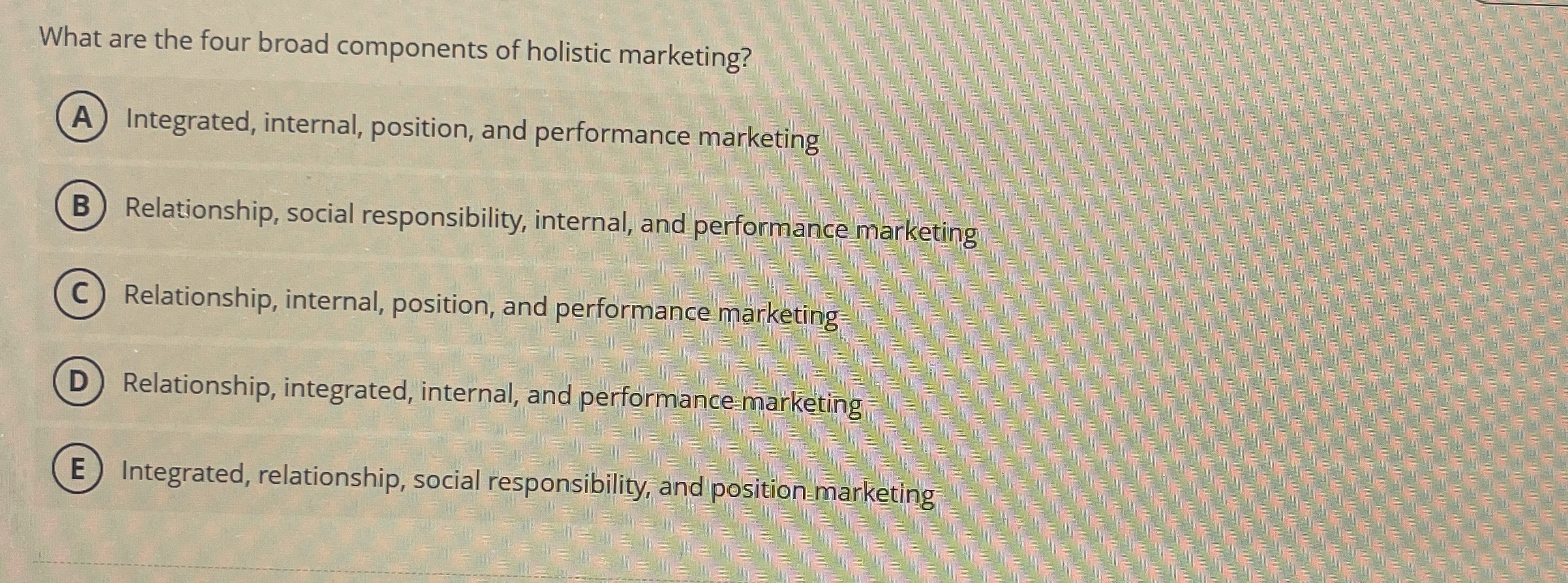 Solved What are the four broad components of holistic