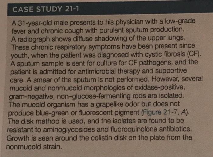 Solved CASE STUDY 21-1 A 31-year-old male presents to his | Chegg.com
