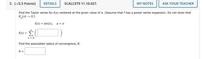 Solved Find the Taylor series for f(x) centered at the given | Chegg.com