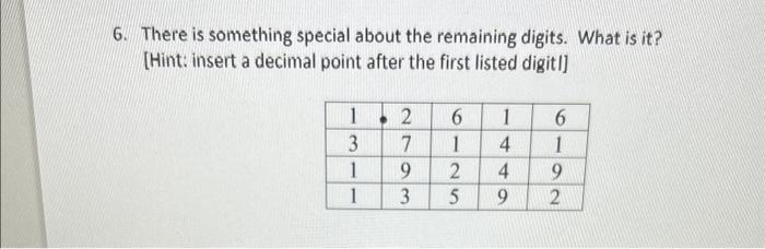 There is something special about the remaining | Chegg.com