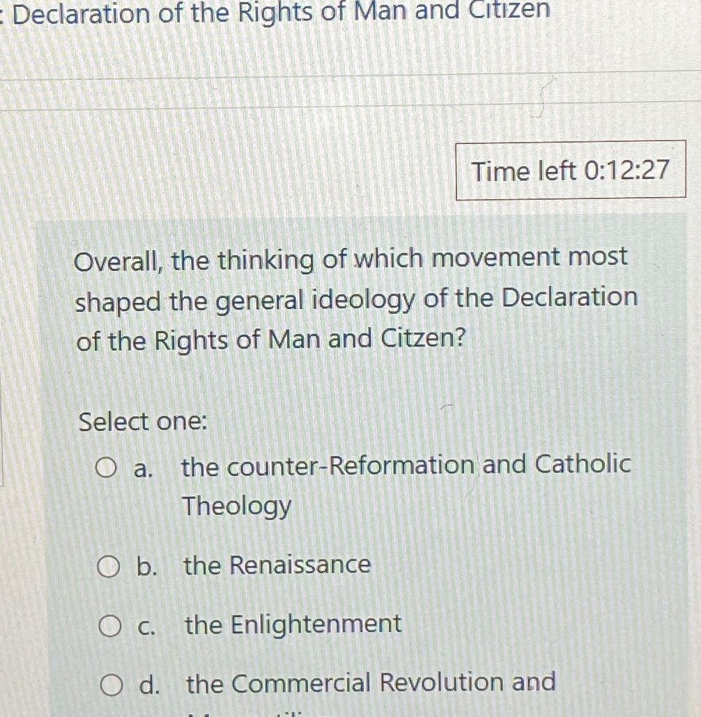 Declaration of the Rights of Man and CitizenOverall Chegg com