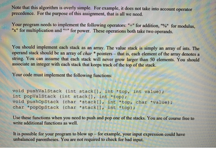 Solved Your task is to write a program, called calc.c, which | Chegg.com