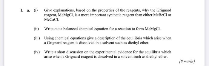 Solved 1. a. (1) Give explanations, based on the properties | Chegg.com