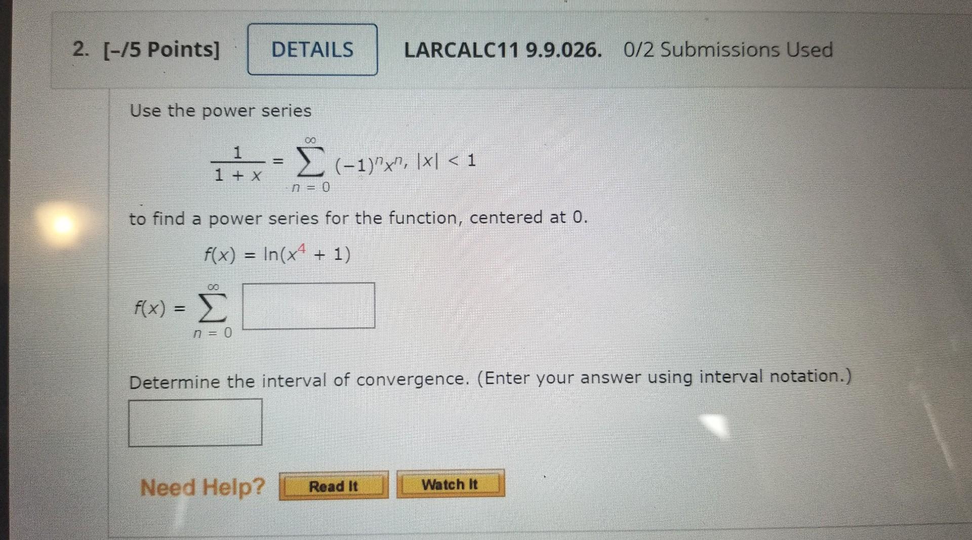 Solved 1. [2.5/5 Points] DETAILS PREVIOUS ANSWERS | Chegg.com