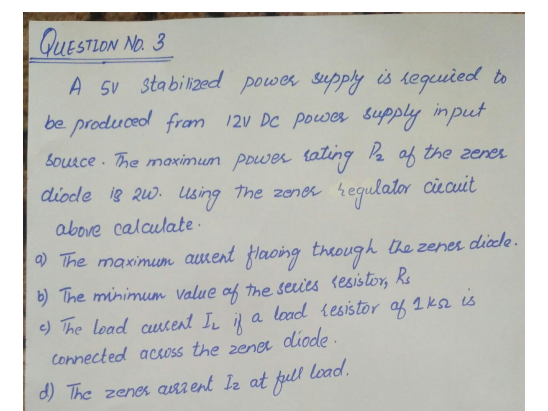 Solved Question No. 3 A su stabilized power supply is | Chegg.com