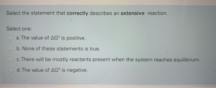 Solved Select The Statement That Correctly Describes An | Chegg.com Solved Select The Statement That Correctly Describes An | Chegg.com