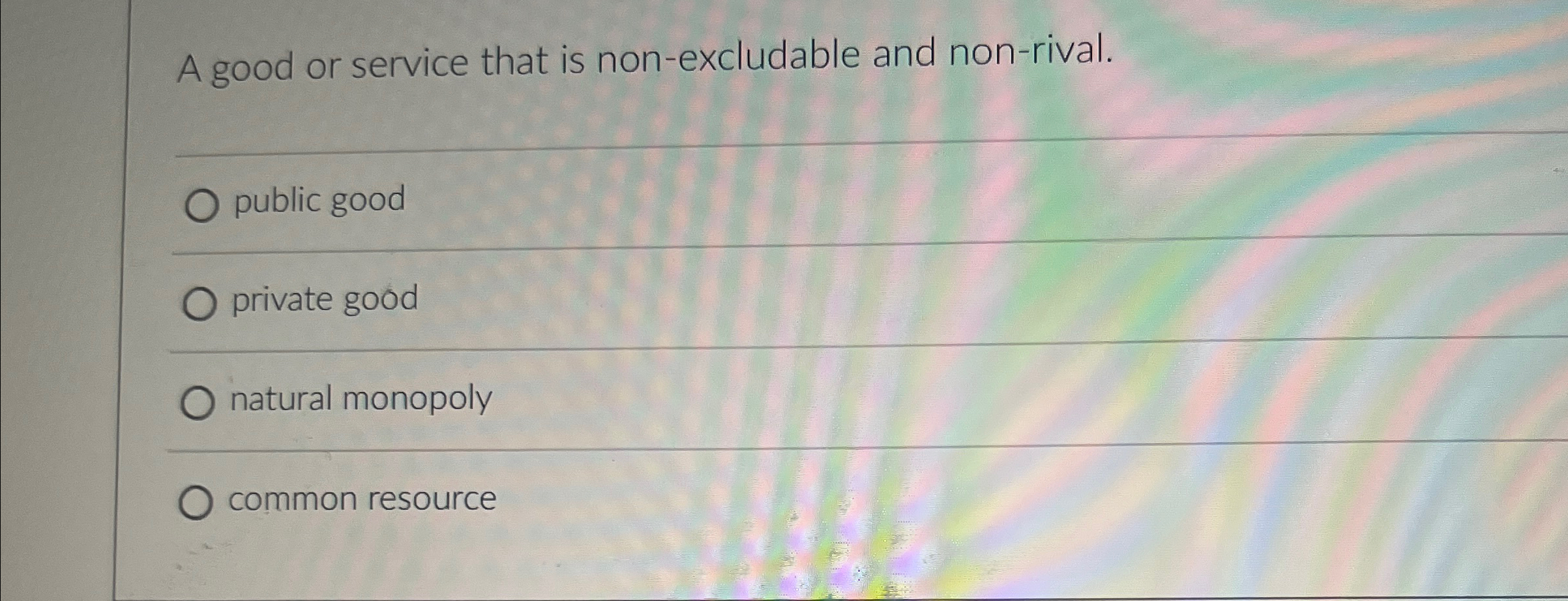 solved-a-good-or-service-that-is-non-excludable-and-chegg