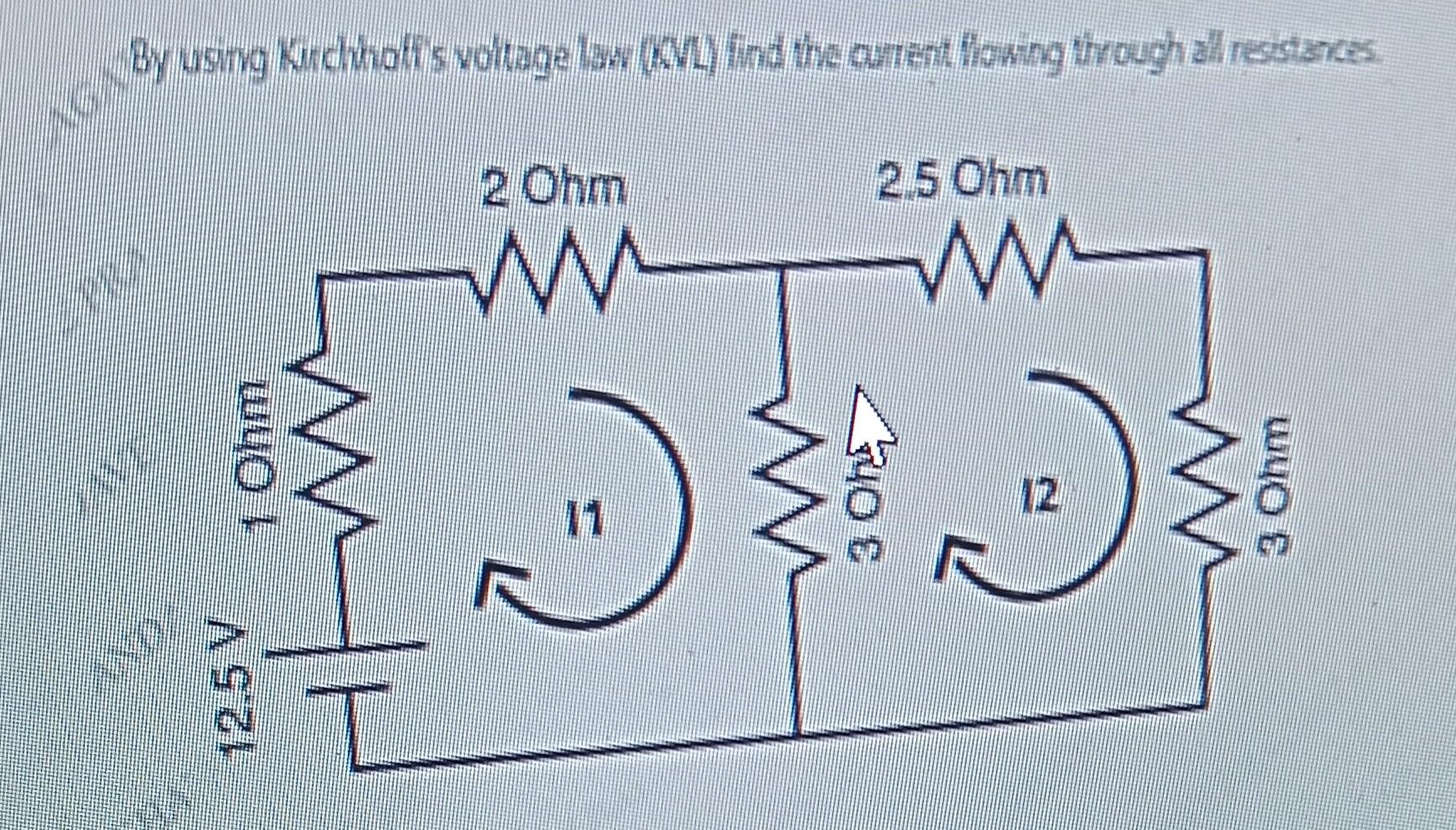 Solved By Using Kirchhoffs Voltage Law Find The Current | Chegg.com