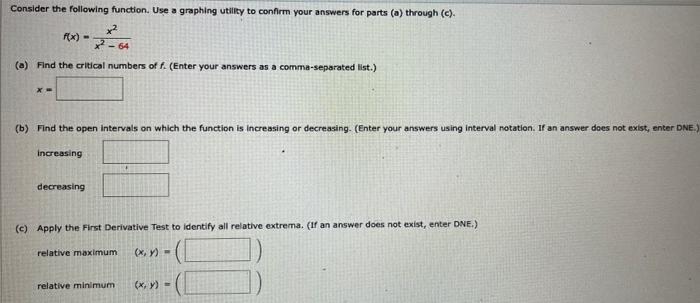 Solved Consider the following function. Use a graphing | Chegg.com
