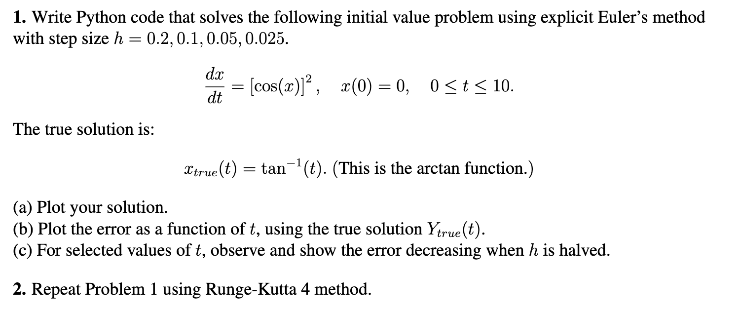 Solved Q1. Write Python code that solves the following | Chegg.com