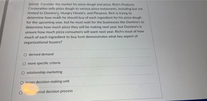 Solved [pizza] Consider the market for pizza dough and | Chegg.com