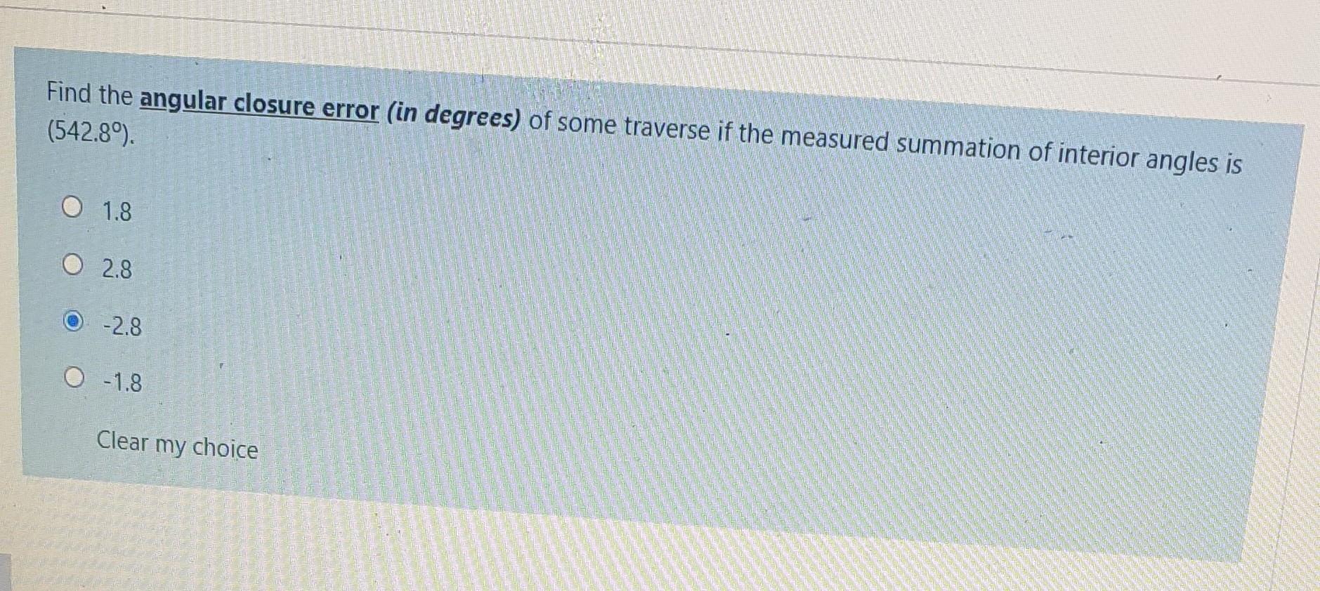 Solved Find the angular closure error (in degrees) of some | Chegg.com