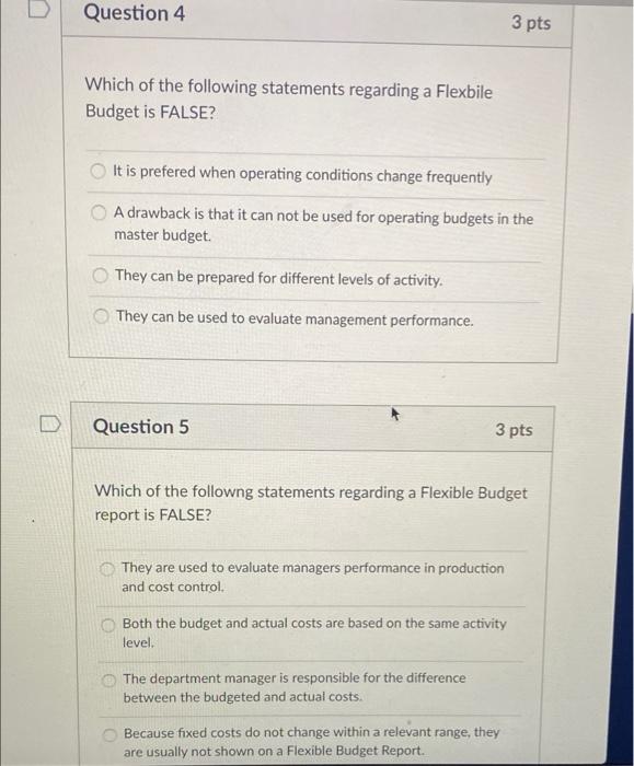 Solved D Question 4 3 pts Which of the following statements | Chegg.com